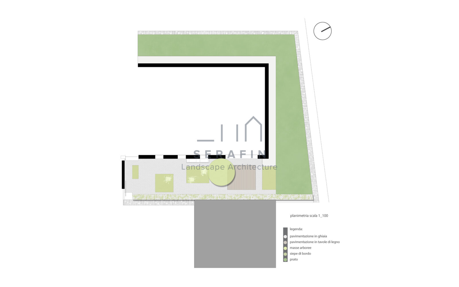 project drawing of small private garden in Treviso - 1