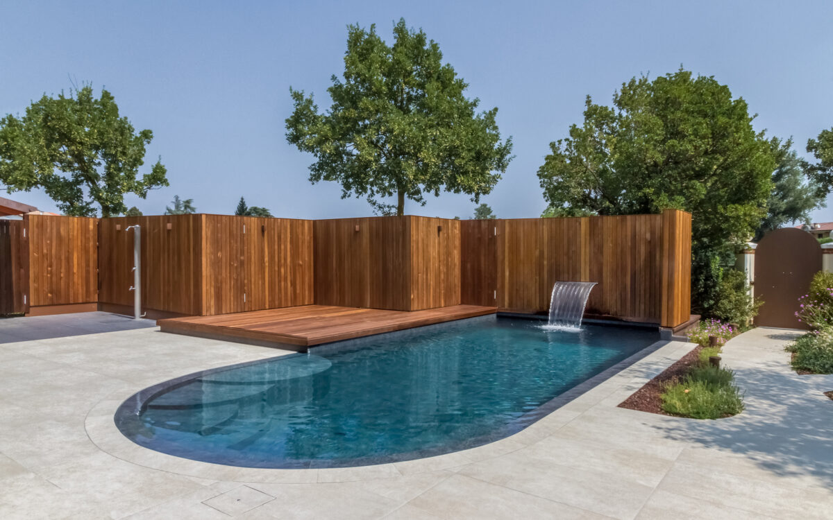 exclusive private garden project with swimming pool in Santa Maria di Sala