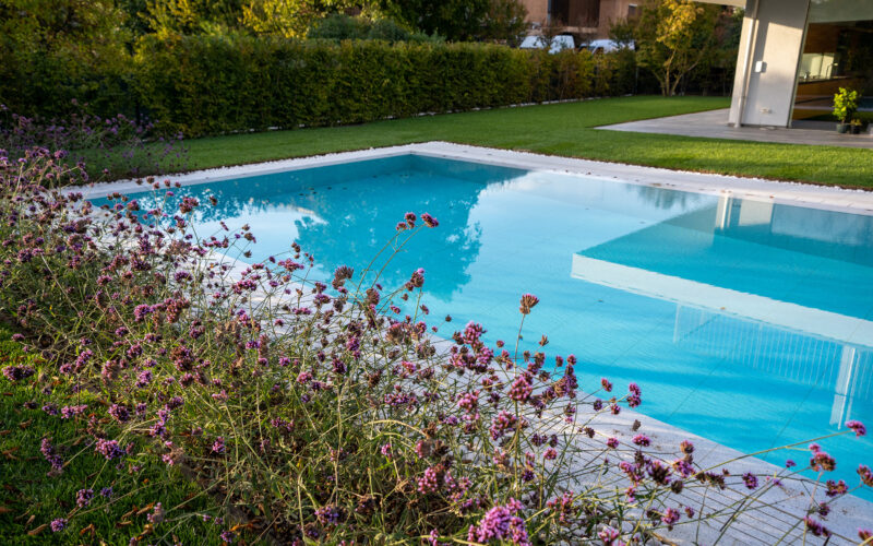 progetto giardino privato residenziale con piscina a Treviso - preview