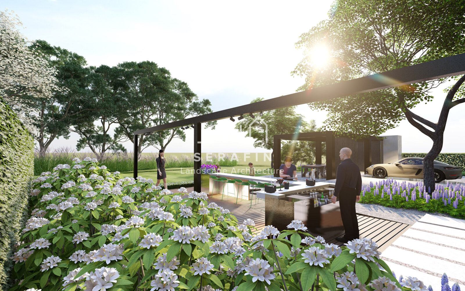 luxury garden project with bioclimatic pergola in Treviso - 3