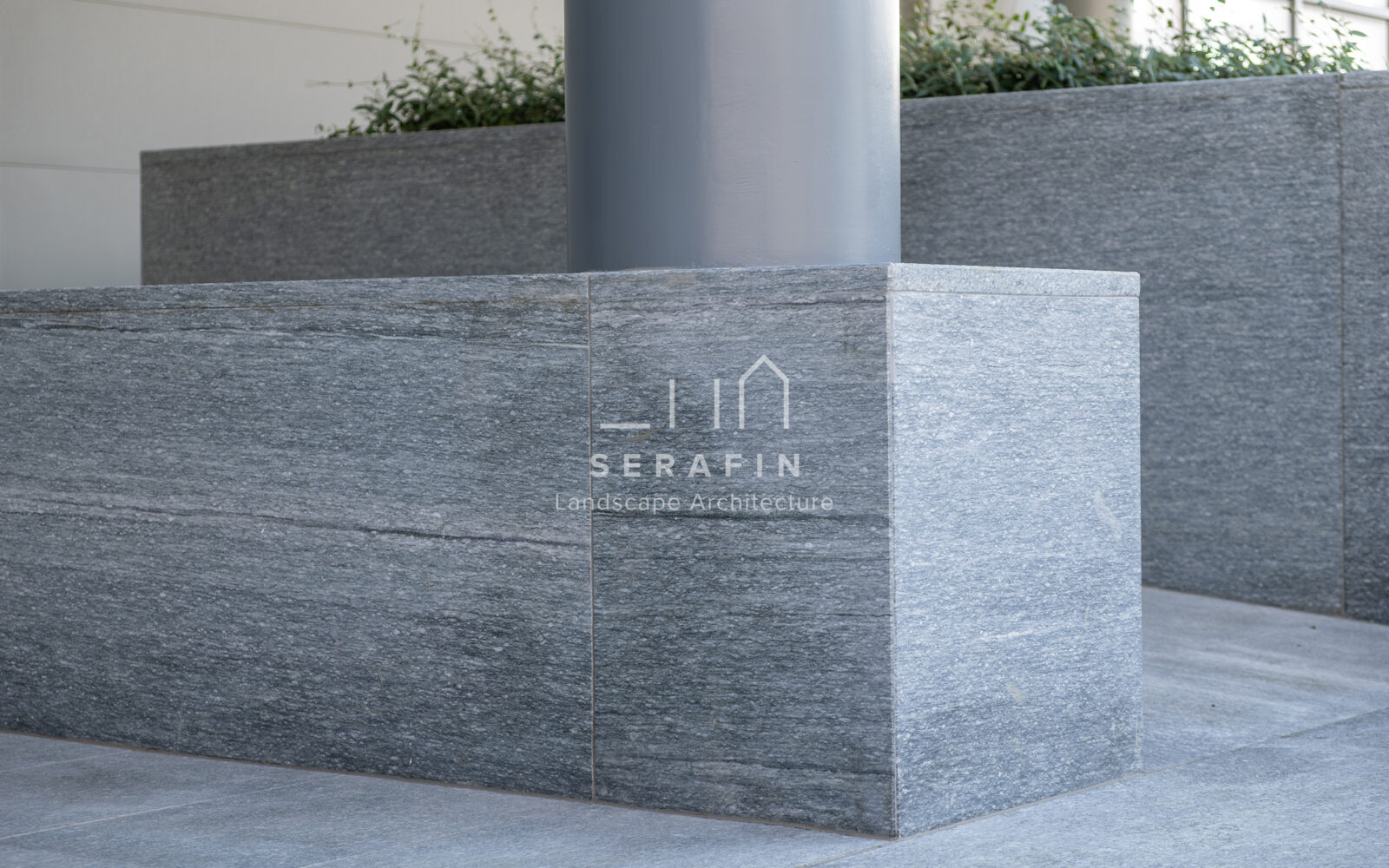 immagine del progetto di un giardino aziendale con parcheggio a San Polo di Piave