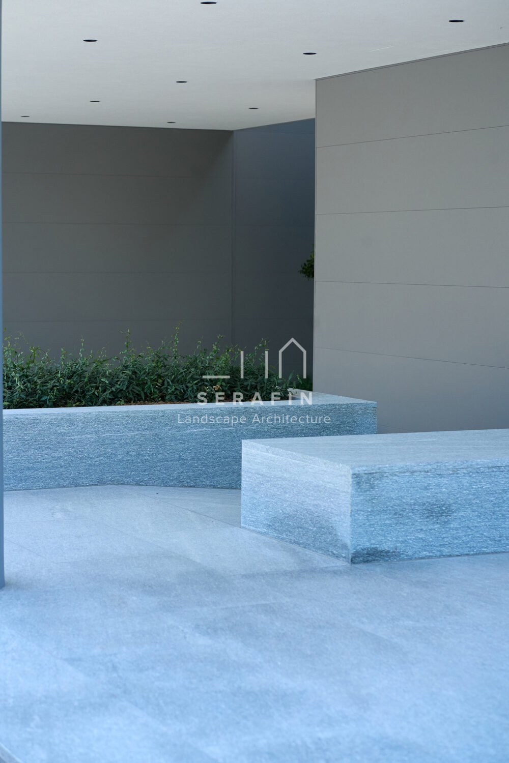 immagine del progetto di un giardino aziendale con parcheggio a San Polo di Piave