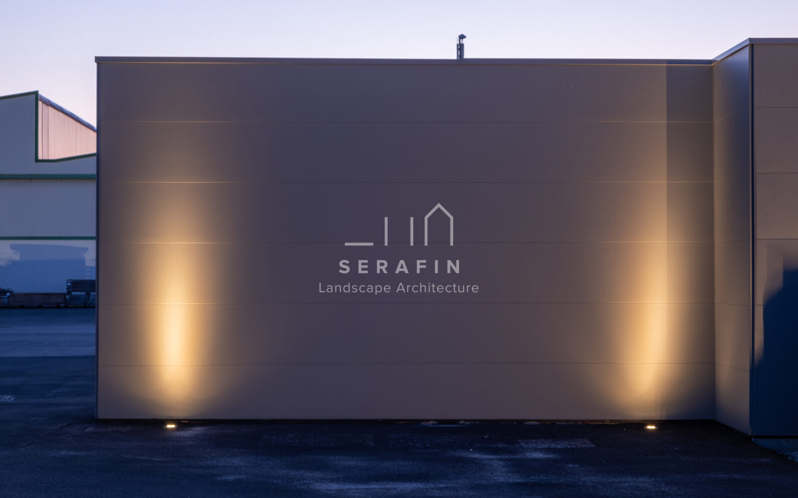 immagine del progetto di un giardino aziendale con parcheggio a San Polo di Piave