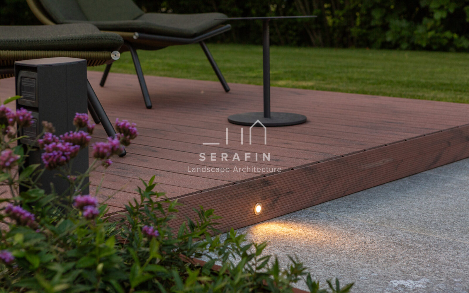 immagine del progetto di un giardino privato di lusso con pergotenda bioclimatica a Treviso