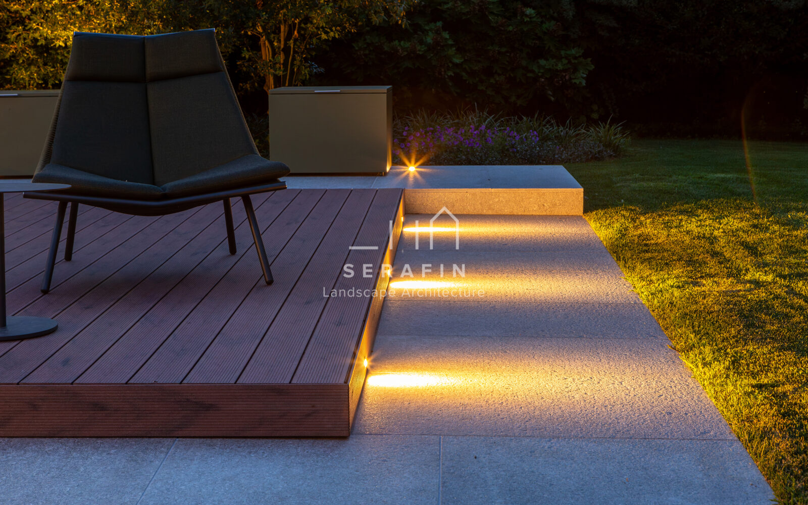 immagine del progetto di un giardino privato di lusso con pergotenda bioclimatica a Treviso