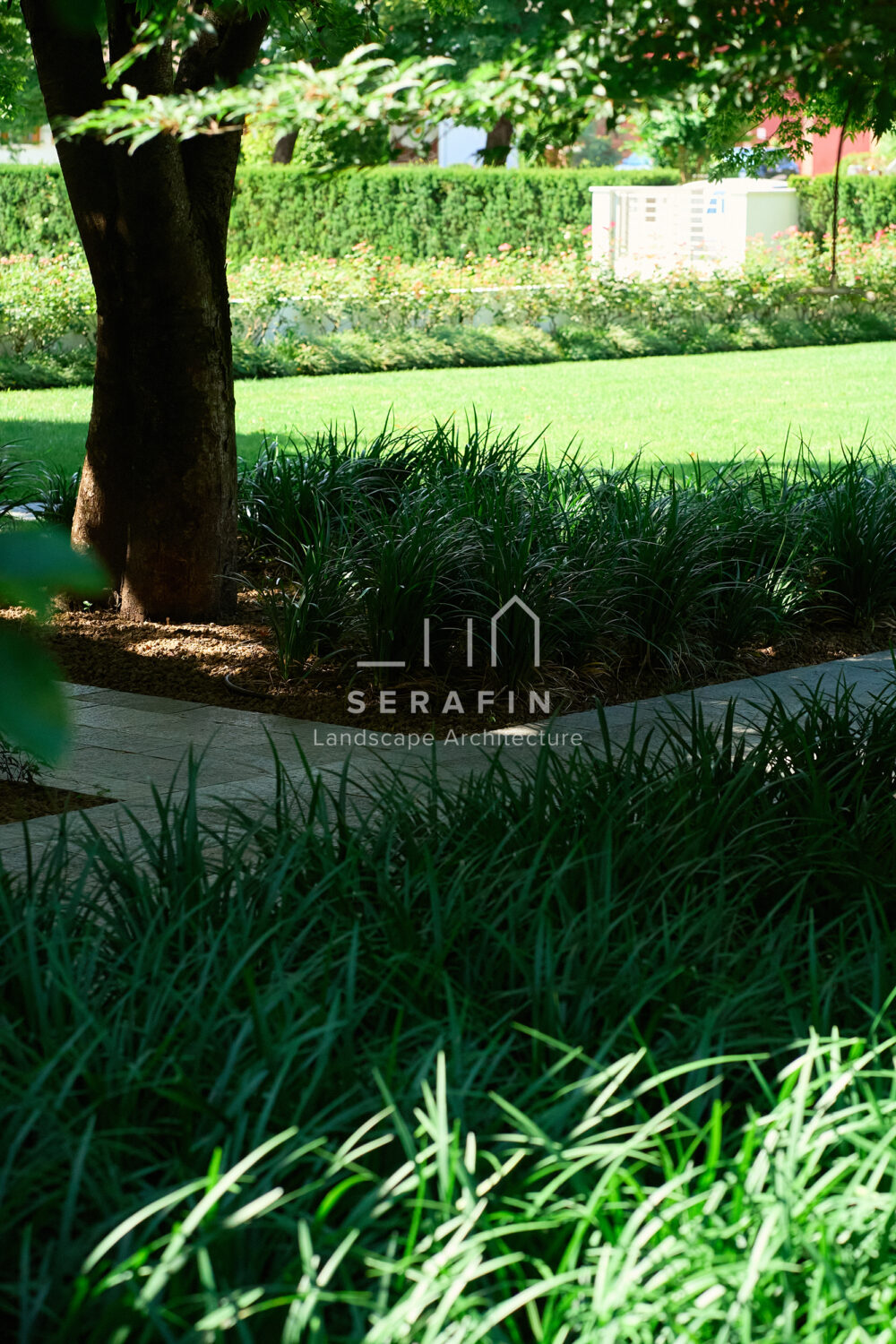 immagine del progetto di un giardino privato di lusso con pergotenda bioclimatica a Treviso