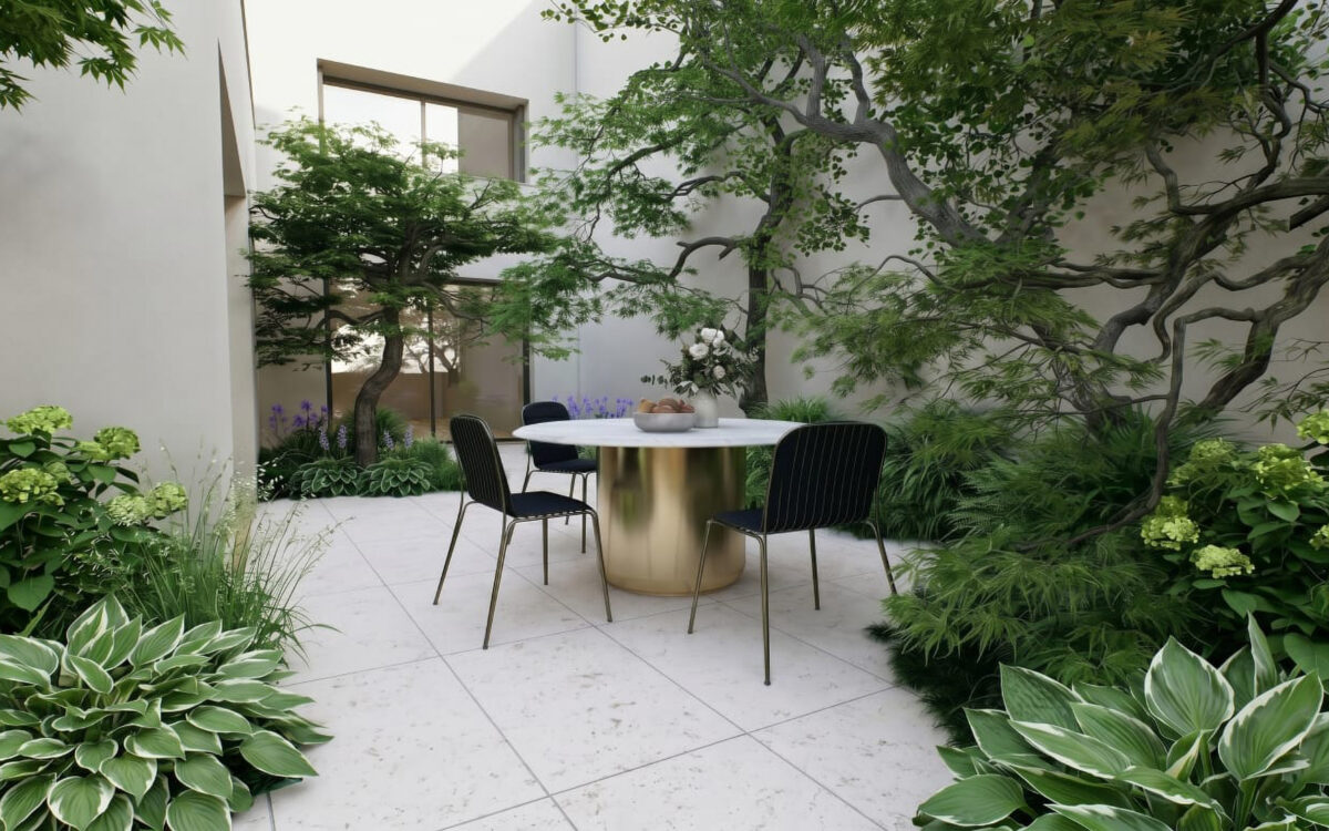 immagine di un progetto di un giardino su un terrazzo in centro a Treviso